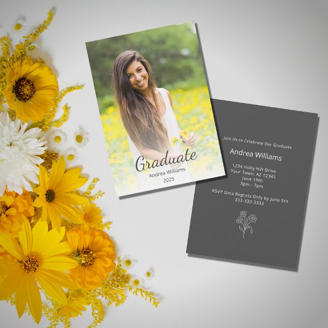 Modern Photo Class of 2025 Graduation Party Invitation (Creator Uploaded)