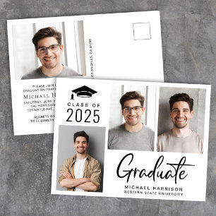 Modern Photo Class of 2025 Graduation Party Invitation Postcard