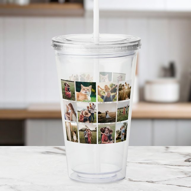 Modern Photo Collage Acrylic Tumbler (Creator Uploaded)