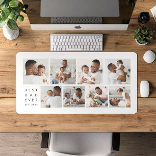 Modern Photo Collage Best Dad Ever Desk Mat