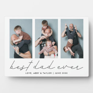 Modern Photo Collage Best Dad Ever Keepsake Plaque