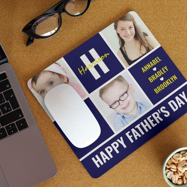 Modern Photo Collage 'Best Dad Ever' Mouse Pad (Creator Uploaded)