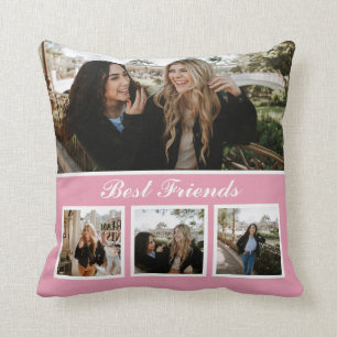 Modern Photo Collage Besties BFF Cushion