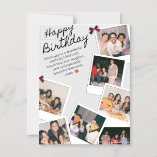 Modern Photo Collage Birthday Invitation Card