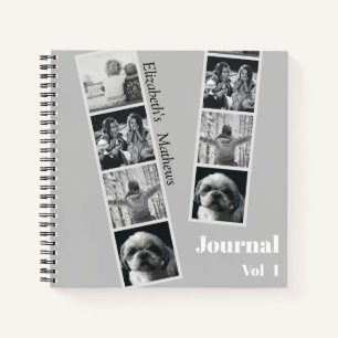 Modern photo collage black & white Notebook
