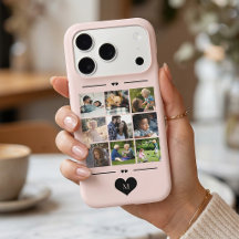 Modern photo collage blush pink monogram