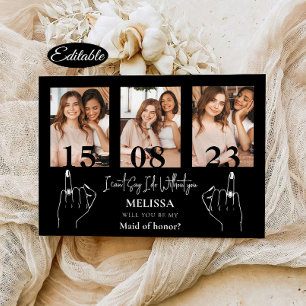 Modern Photo Collage Bridesmaid Proposal Card