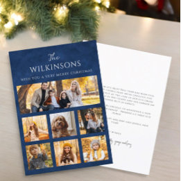 Modern photo collage christmas Flat Holiday Card