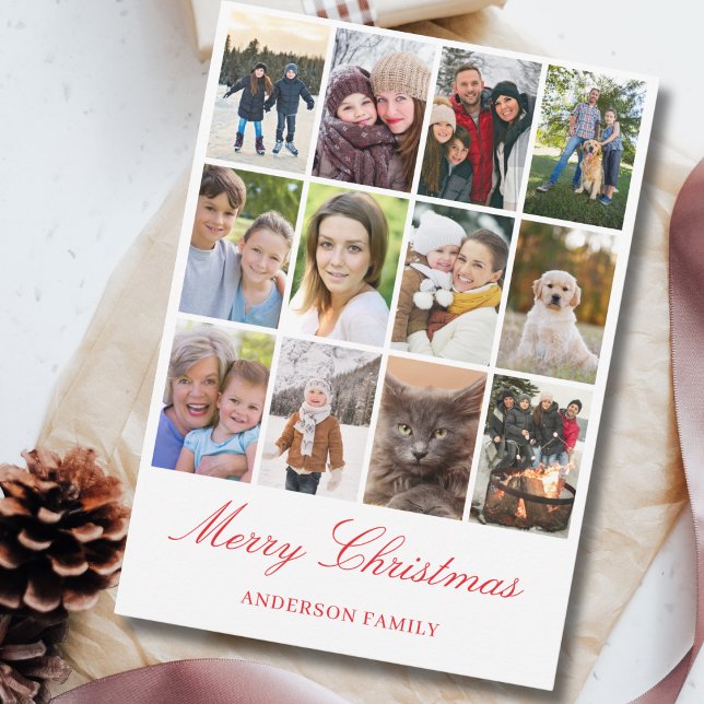 Modern Photo Collage Christmas  Holiday Card (Creator Uploaded)