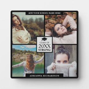 Modern Photo Collage Class of 2025 Strong Keepsake Plaque
