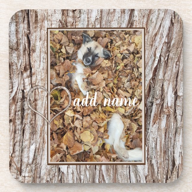 modern Photo collage dog pet funny Coaster (Front)