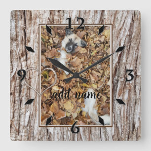 modern Photo collage dog pet funny Round Clock