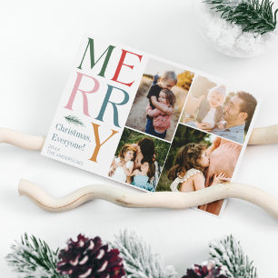 Modern Photo Collage Family Christmas Holiday Card