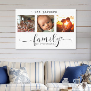Modern Photo Collage Family Is Everything Canvas Print