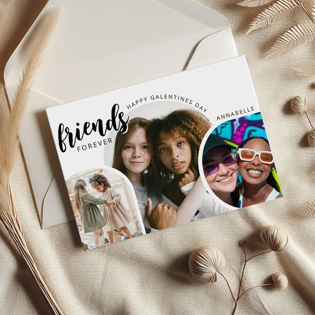 Modern Photo Collage Friends Forever Holiday Card (Creator Uploaded)