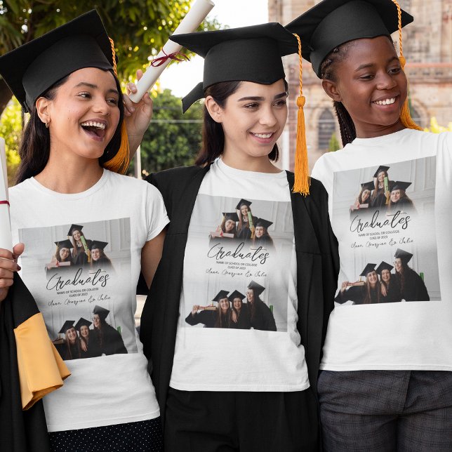 Modern Photo Collage Friends Graduation T-Shirt (Creator Uploaded)