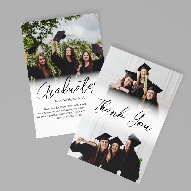 Modern Photo Collage Friends Graduation Thank You Card (Creator Uploaded)