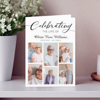 Modern Photo Collage Funeral Memorial Program