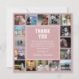 Modern Photo Collage Funeral Sympathy Thank You Card