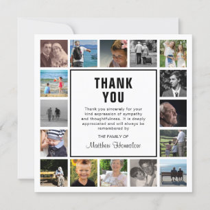 Modern Photo Collage Funeral Sympathy Thank You Card
