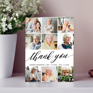 Modern Photo Collage Funeral Thank You Card