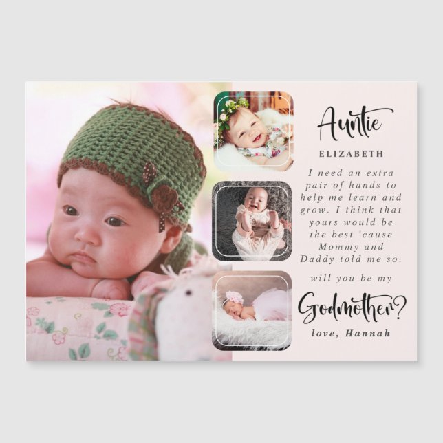 Modern Photo Collage Godmother Proposal (Front)