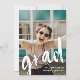 Modern Photo Collage Grad Class of 2022 Graduation Invitation