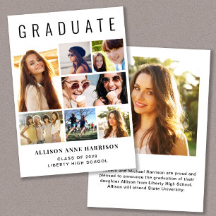 Modern Photo Collage Graduation Announcement