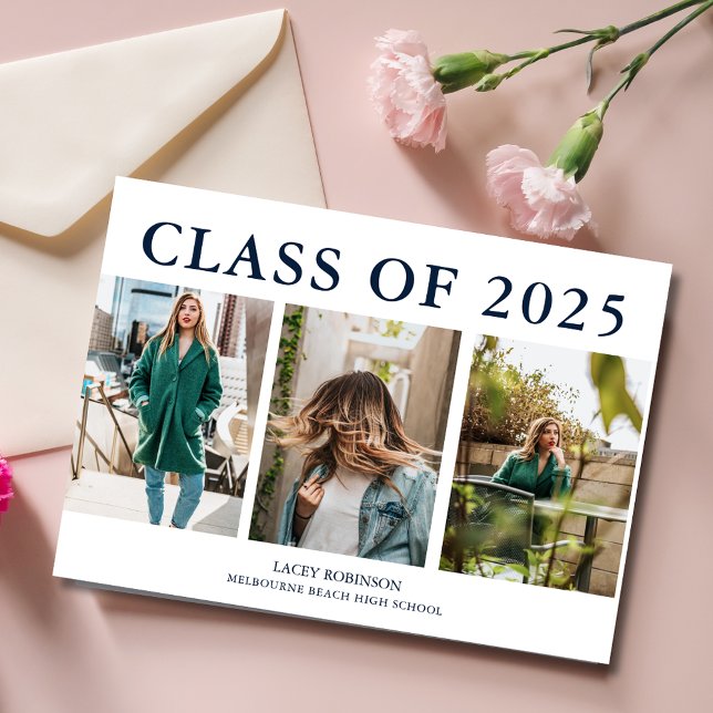 Modern Photo Collage Graduation Announcement (Modern Photo Collage Graduation Announcement)