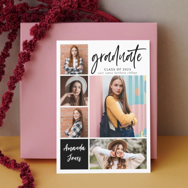 Modern Photo Collage Graduation  Invitation (Creator Uploaded)