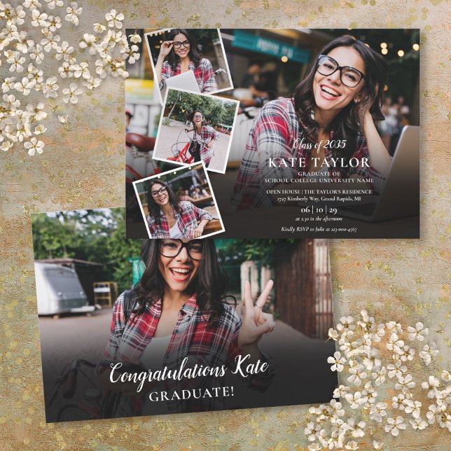 Modern Photo Collage Graduation Invitation (Modern Photo Collage Graduation Invitation)