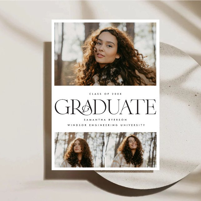 Modern photo collage Graduation Invitation (Creator Uploaded)