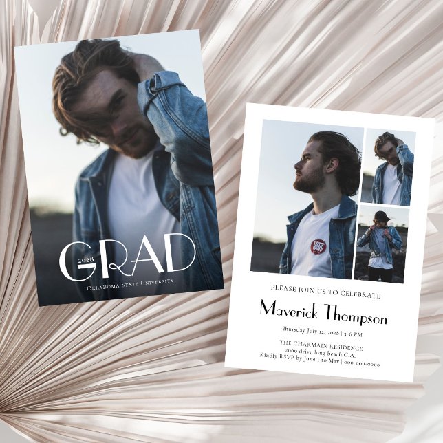 Modern Photo Collage Graduation Invitation (Creator Uploaded)