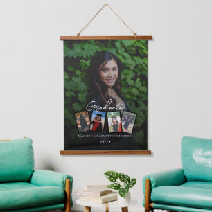 Modern Photo Collage Graduation Keepsake Hanging Tapestry