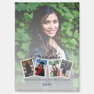 Modern Photo Collage Graduation Keepsake White Magnet