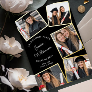 Modern photo collage graduation party