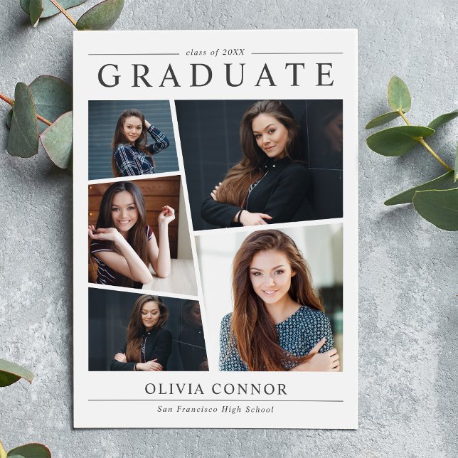 Modern Photo Collage Graduation Party Invitation (Creator Uploaded)