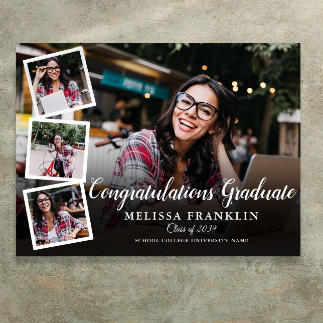 Modern Photo Collage Graduation Party Sign (Modern Photo Collage Graduation Party Sign)
