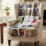 Modern Photo Collage Grandma Nana Family Instagram Throw Blanket<br><div class="desc">A beautiful,  modern gift for your wonderful grandmother: A trendy Instagram photo collage fleece blanket with your personal message and names for that special keepsake packed with years of memories. We love you,  Grandma! The background color is customizable.</div>