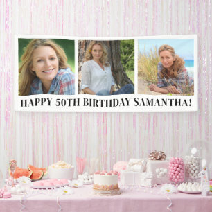 Modern Photo Collage Happy Birthday Banner