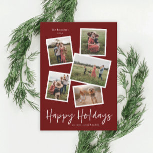 Modern Photo Collage Happy Holidays Holiday Card