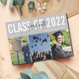 Modern Photo Collage High School Graduation Announcement