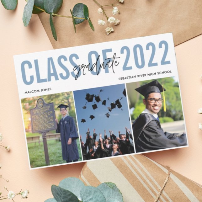Modern Photo Collage High School Graduation Announcement (Creator Uploaded)