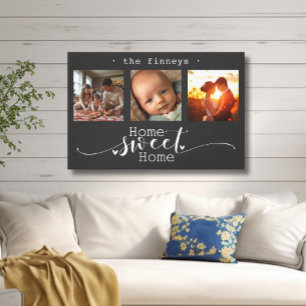 Modern Photo Collage Home Sweet Home Canvas Print