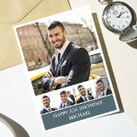 Modern Photo Collage Husband | Boyfriend Birthday Card<br><div class="desc">Make your husband or boyfriend's birthday unforgettable with our personalised photo collage card, crafted just for him. This customisable card lets you add his name, age, and a heartfelt message, transforming it into a unique keepsake. The front features cherished photos, adding a personal touch that makes the celebration truly special....</div>