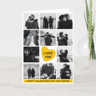 Modern Photo Collage 'I LOVE YOU'   Valentines Day Holiday Card