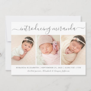 Modern Photo Collage Introducing Baby Birth  Announcement