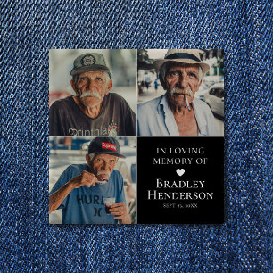 Modern Photo Collage Memorial Keepsake 15 Cm Square Badge
