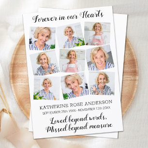 Modern Photo Collage Memorial Keepsake Funeral Thank You Card