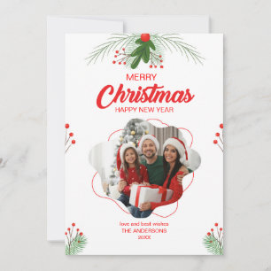 Modern Photo Collage Merry Christmas Holiday Card